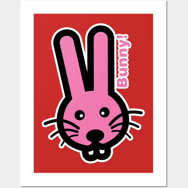 Bunny Pink Wall Art by Pigbanko